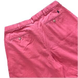 Polo Ralph Lauren Tyler Shorts Men 36x9 Chino Pleated Classic Fit Muted Red SOF‎
